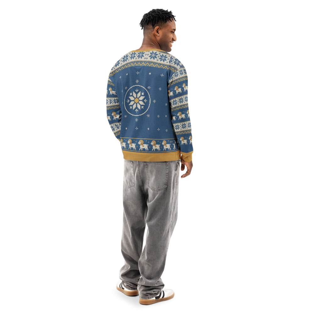 Los Angeles Fan ugly Christmas sweatshirt, men's back