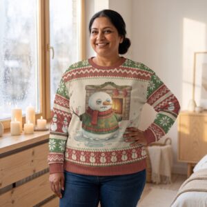 Plus size styling photo, Meltdown Ugly Christmas Sweater