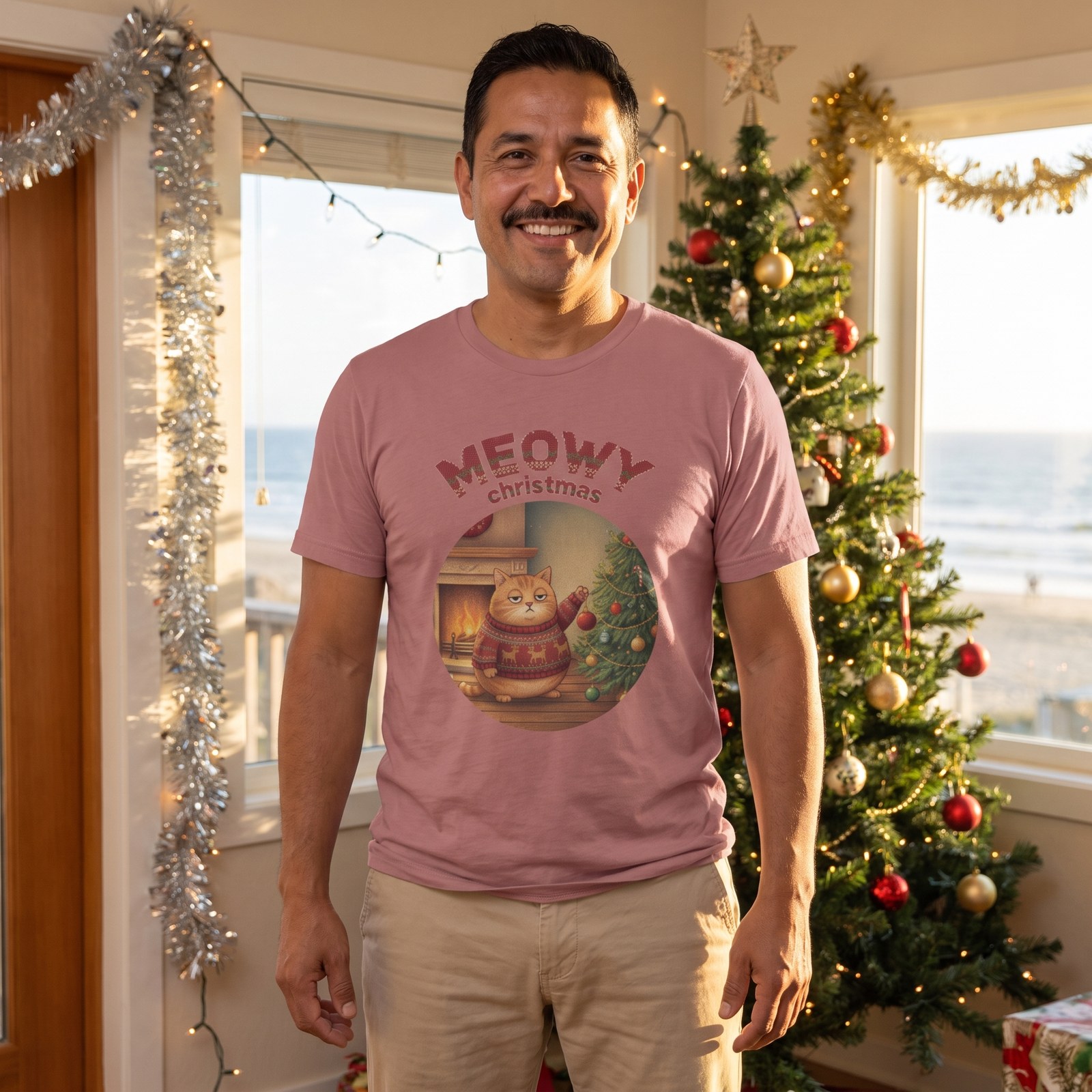Styling photo, Meowy Christmas Ugly Christmas Shirt