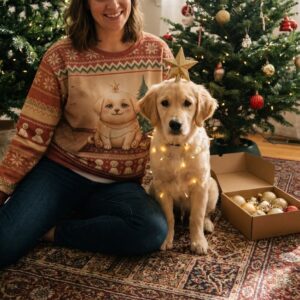 Styling photo, Merry Woofmas Ugly Christmas Sweater