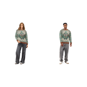 Miami Fan matching ugly Christmas sweatshirts for couples