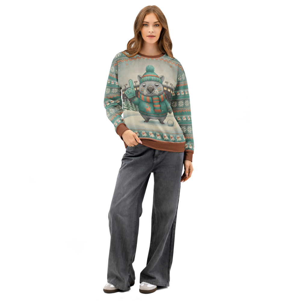 Miami Fan ugly Christmas sweatshirt, women's front