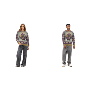 Minnesota Fan Matching Ugly Christmas Sweaters for Couples | Two Sweatshirts