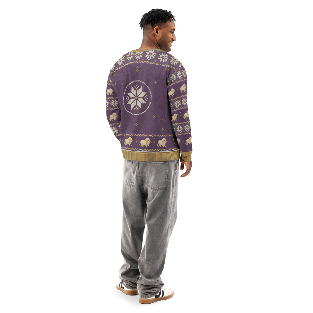 Minnesota Fan ugly Christmas sweatshirt, men's back