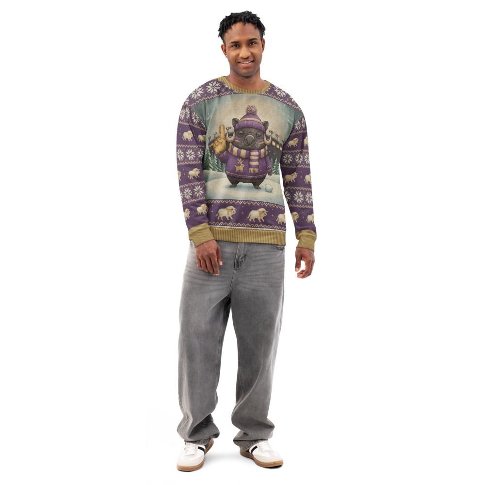 Minnesota Fan ugly Christmas sweatshirt, men's front