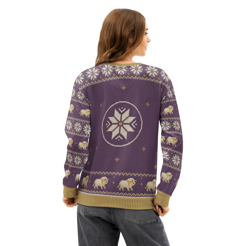 Minnesota Fan ugly Christmas sweatshirt, women's back