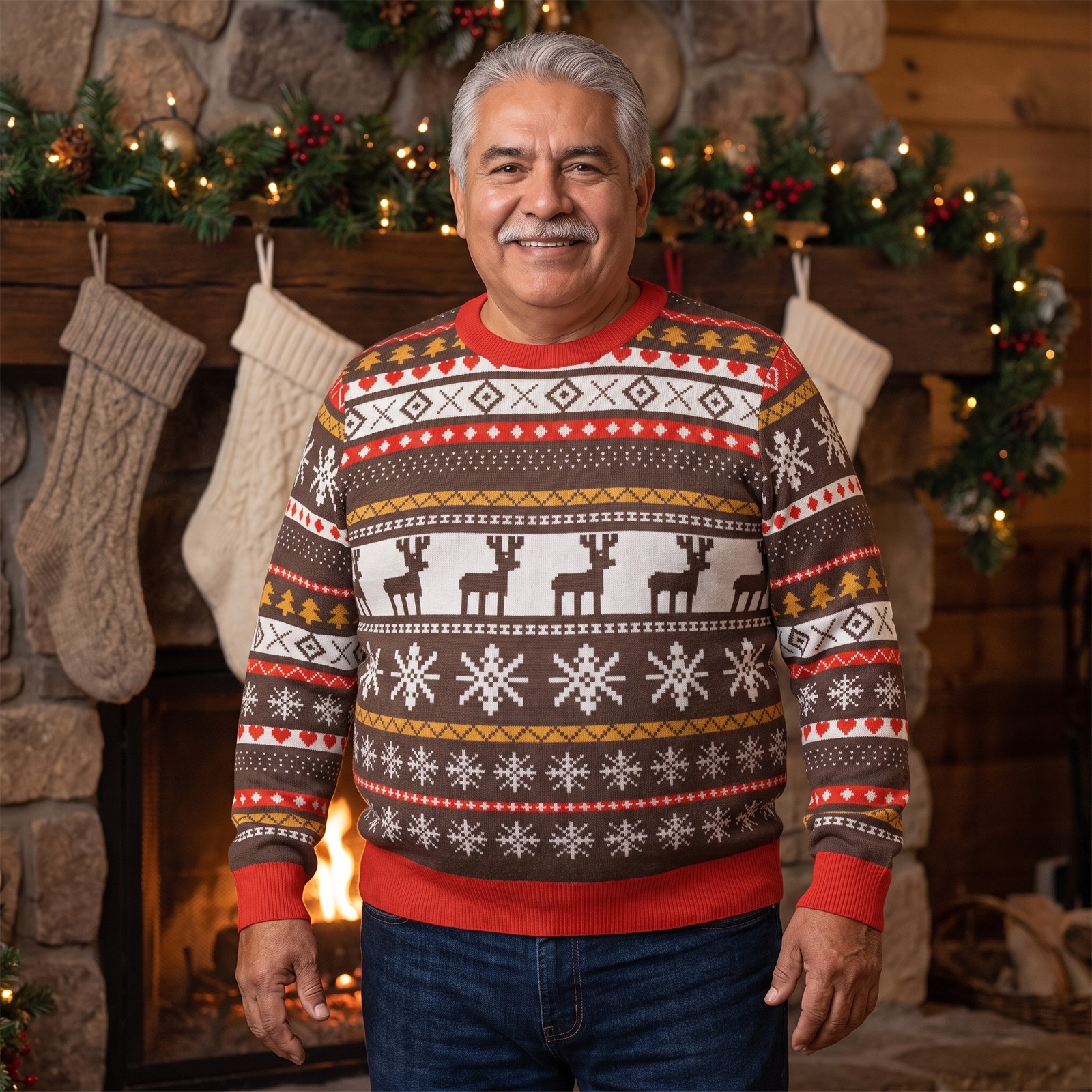 Plus size styling photo, Moose Shetland Vintage Fair Isle Christmas Sweater