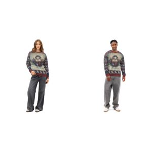 New England Fan matching ugly Christmas sweatshirts for couples