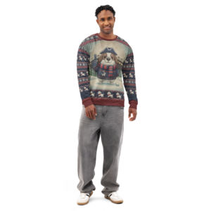 New England Fan ugly Christmas sweatshirt, men's front