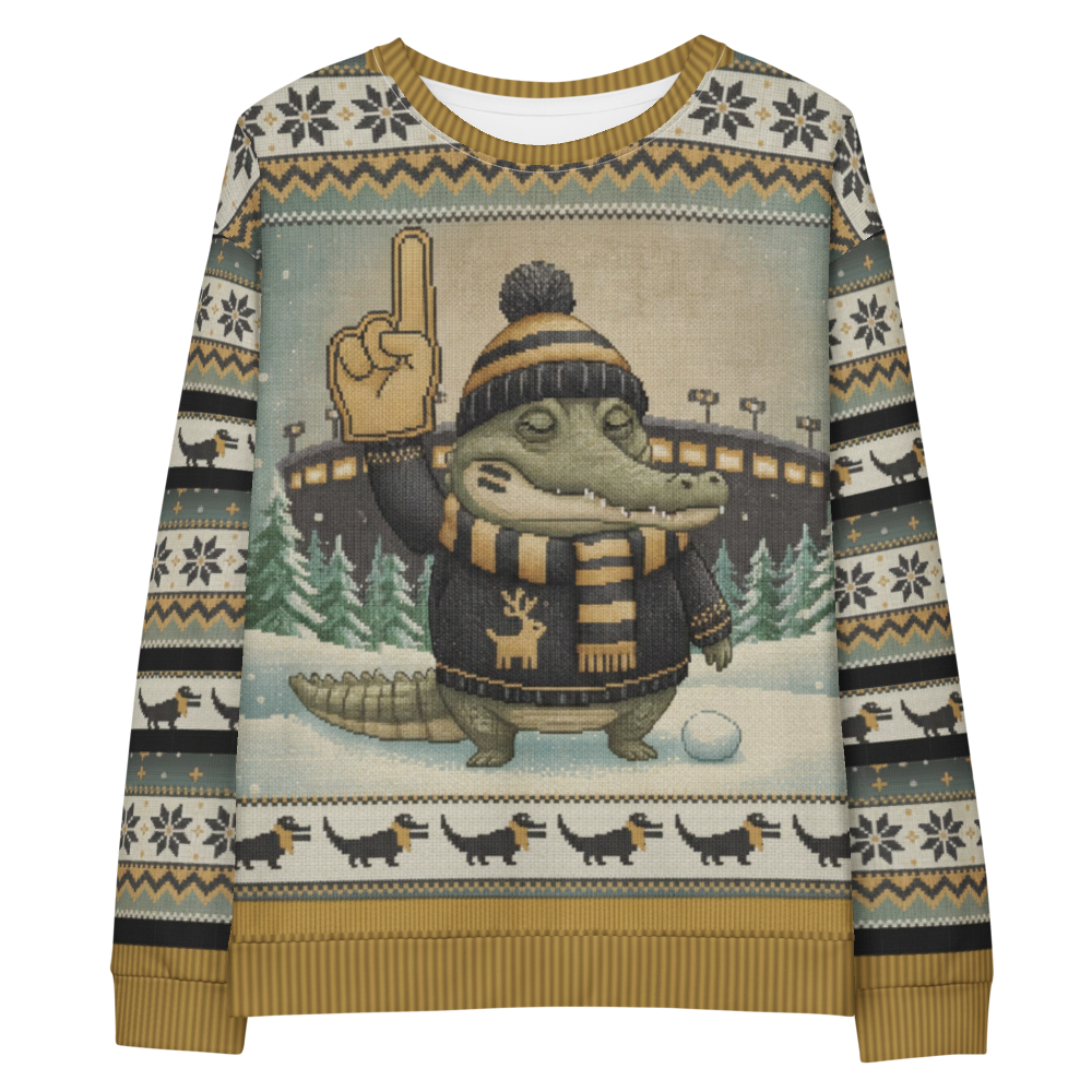 New Orleans Fan ugly Christmas sweatshirt, front flat