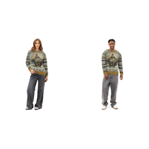 New Orleans Fan matching ugly Christmas sweatshirts for couples