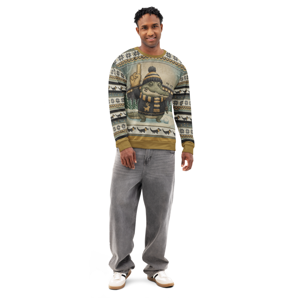 New Orleans Fan ugly Christmas sweatshirt, men's front