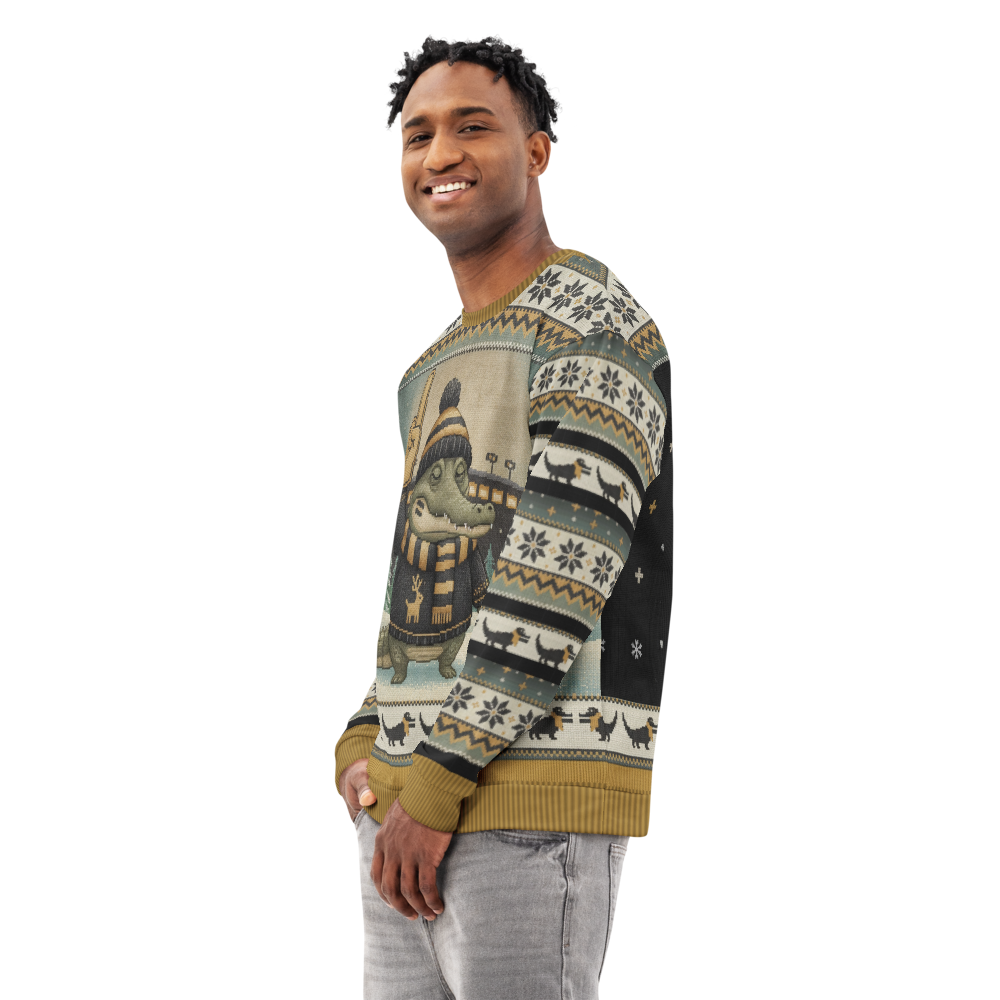 New Orleans Fan ugly Christmas sweatshirt, men's side