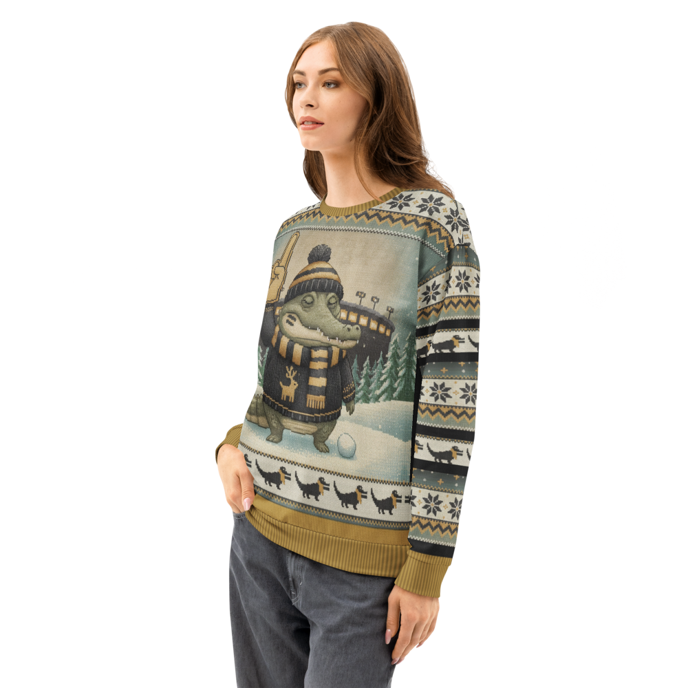 New Orleans Fan ugly Christmas sweatshirt, women's side