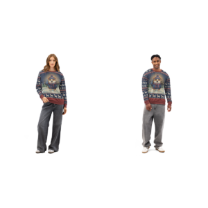New York Blue Fan matching ugly Christmas sweatshirts for couples