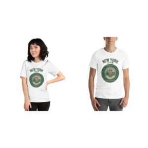 New York Green Fan matching Christmas tees for couples, pure white