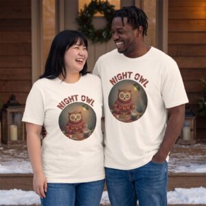 Plus size styling photo, Night Owl Matching Christmas Shirts for Couples