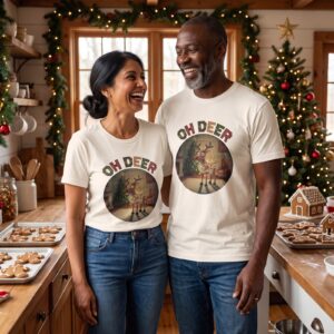 Styling photo, Oh Deer Matching Christmas Shirts for Couples