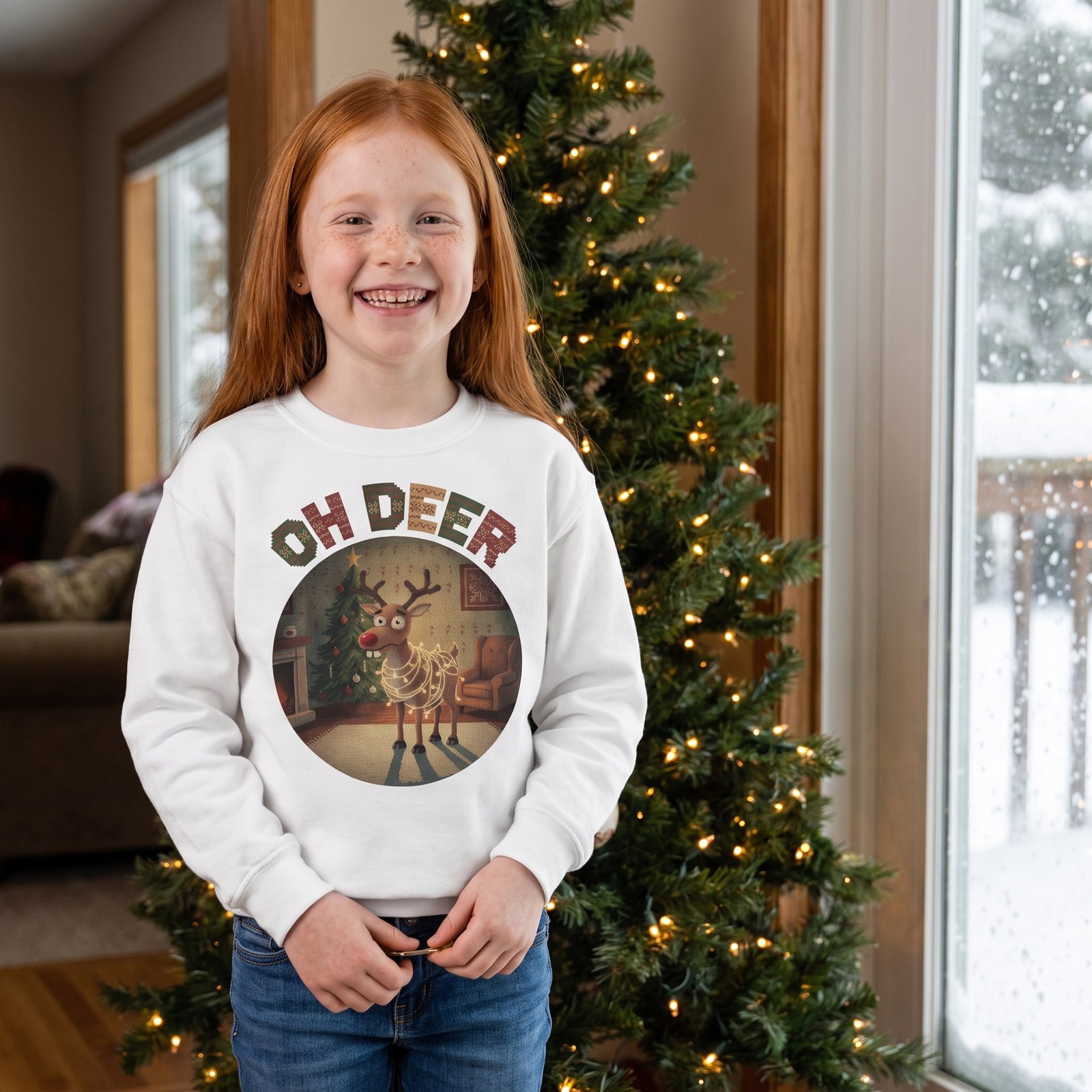 Styling photo, Oh Deer Kids Ugly Christmas Sweater