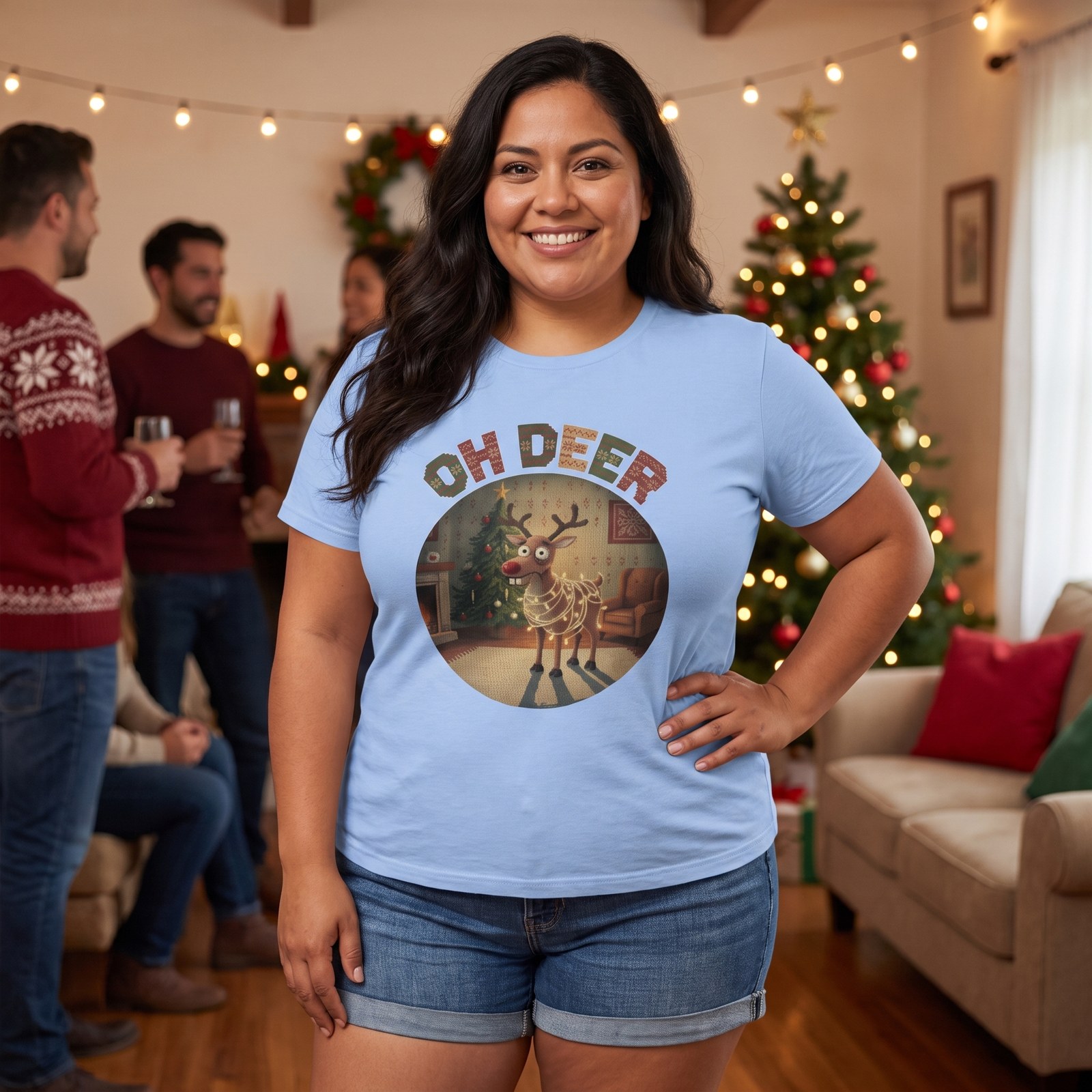 Plus size styling photo, Oh Deer Ugly Christmas Shirt