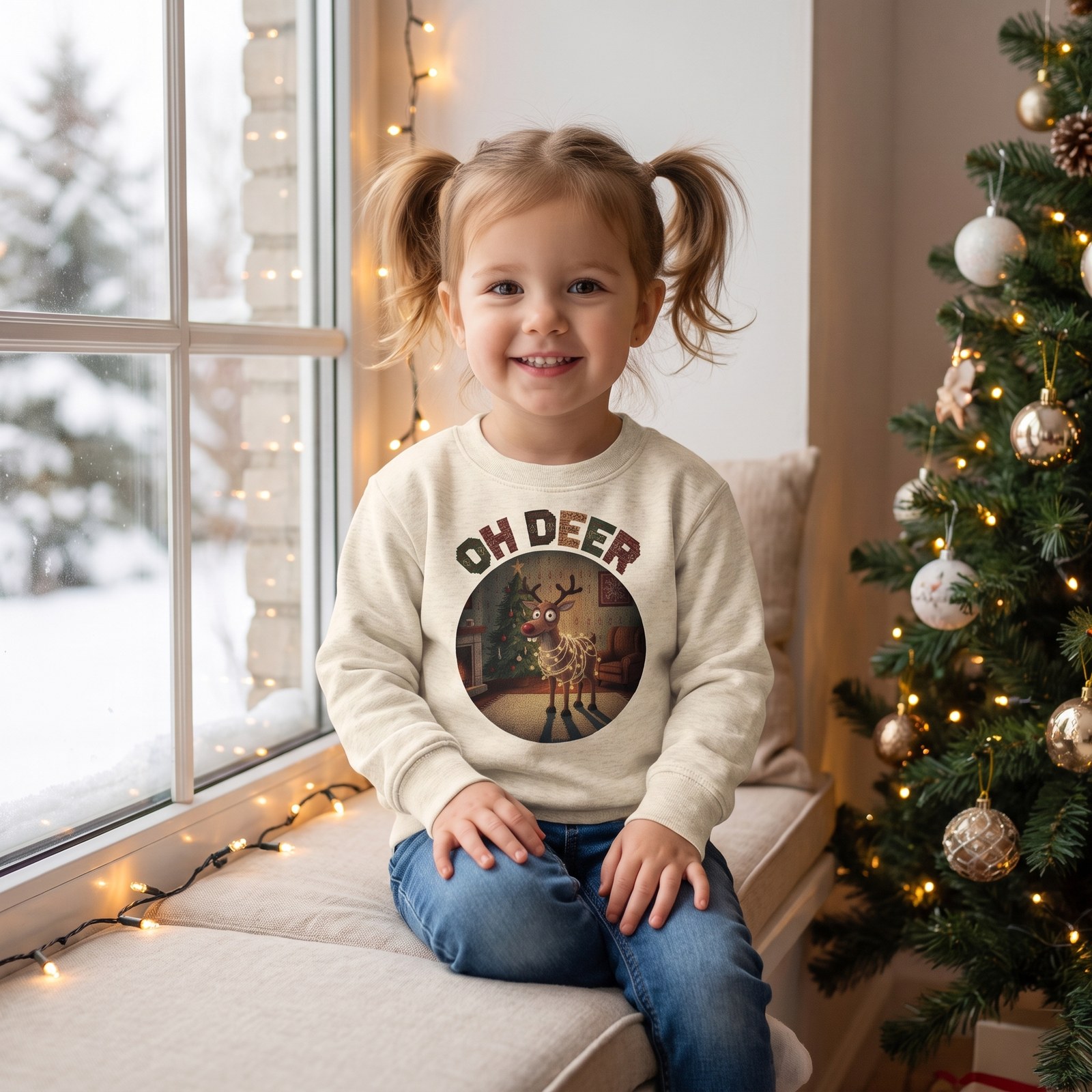 Styling photo, Oh Deer Toddler Ugly Christmas Sweater