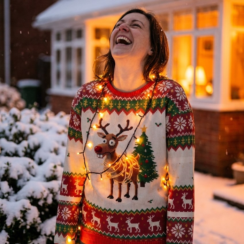 Styling photo, Oh Deer Ugly Christmas Sweater