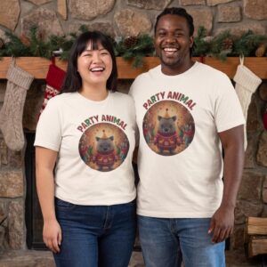 Plus size styling photo, Party Animal Matching Christmas Shirts for Couples