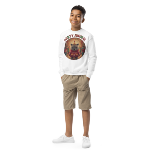 Party Animal Kids Ugly Christmas Sweater | Youth Crewneck Sweatshirt