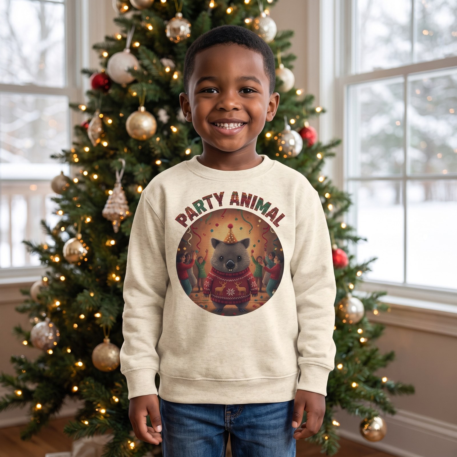 Styling photo, Party Animal Toddler Ugly Christmas Sweater