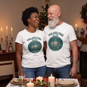 Styling photo, Philadelphia Fan Matching Christmas Shirts for Couples