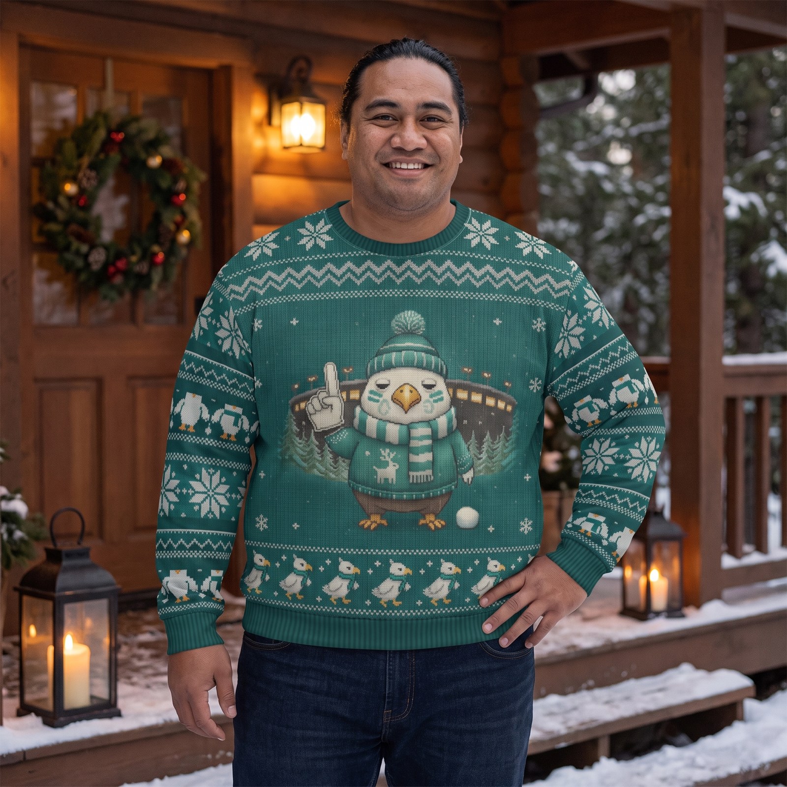 Plus size styling photo, Philadelphia Fan Ugly Christmas Sweater
