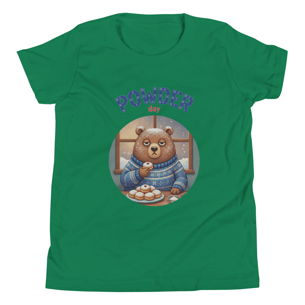 Powder Day Kids' Ugly Tee — Green flat