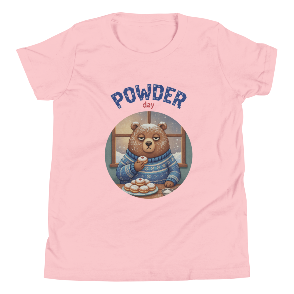 Powder Day Kids' Ugly Tee — Light Pink flat