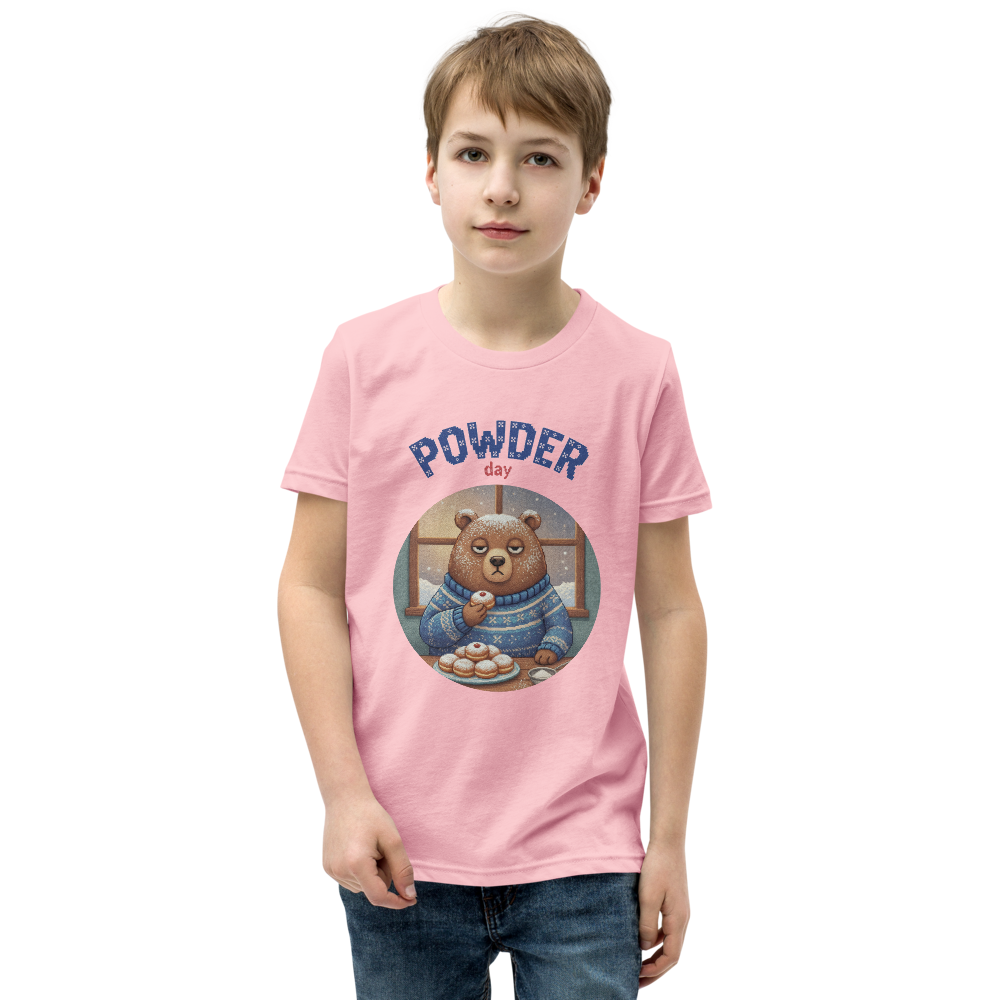 Powder Day Kids' Ugly Tee — Light Pink model