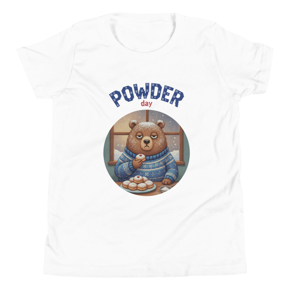 Powder Day Kids' Ugly Tee — Pure White flat