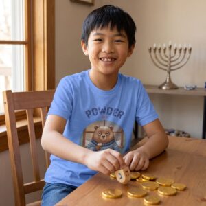 Styling photo, Powder Day Kids Hanukkah Shirt