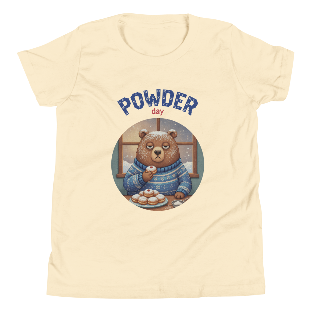 Powder Day Kids' Ugly Tee — Vintage White flat