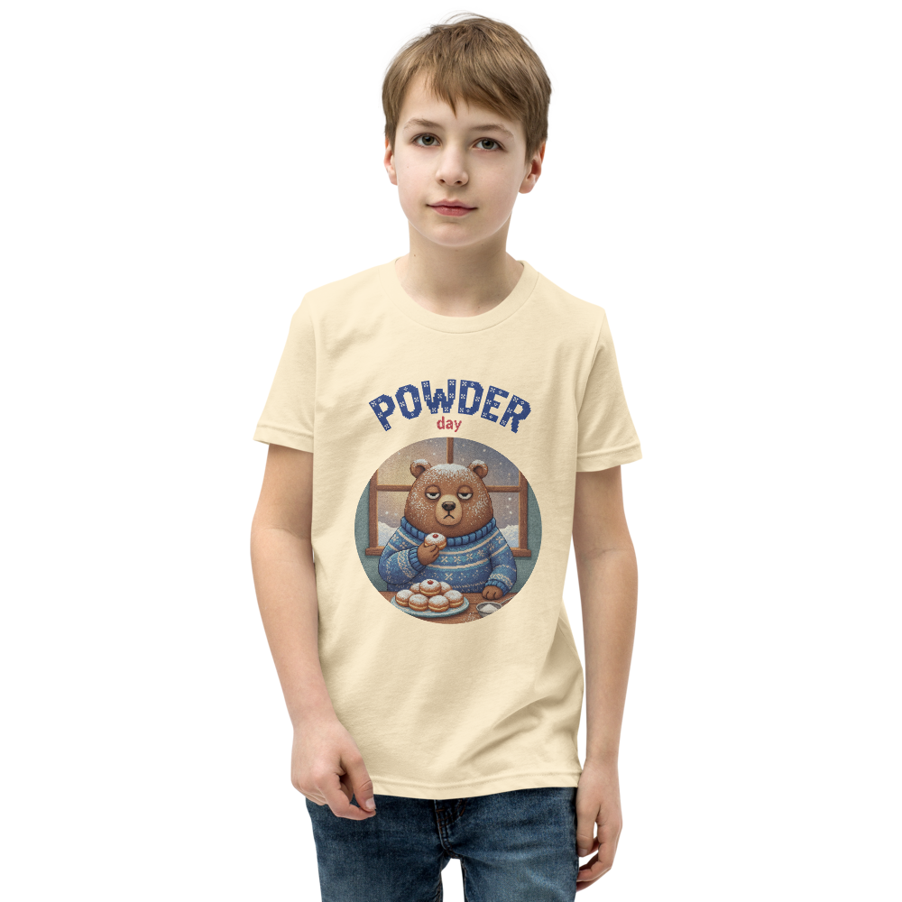 Powder Day Kids' Ugly Tee — Vintage White model