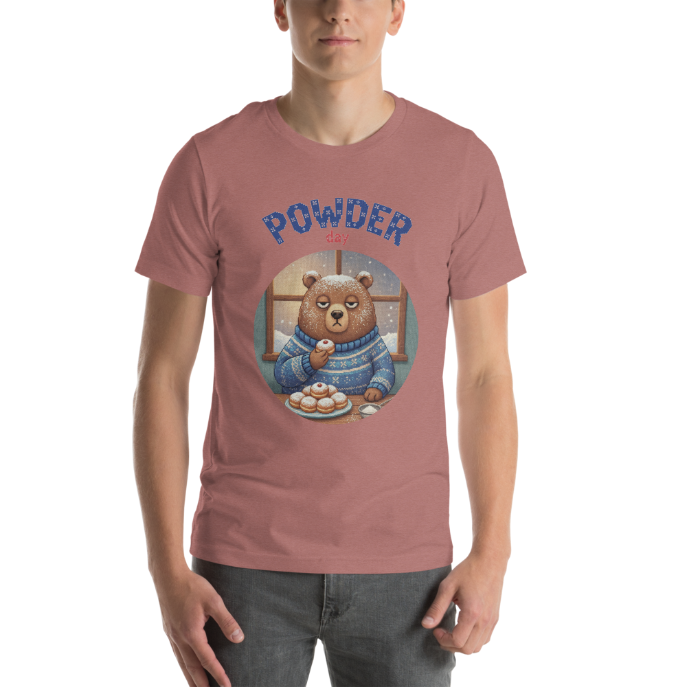 Powder Day Ugly Tee — Mauve model