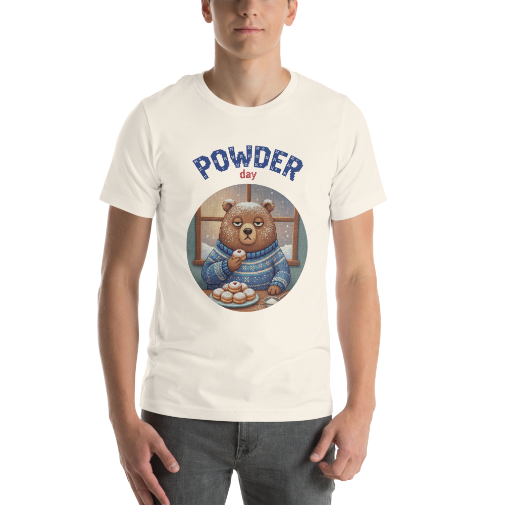 Powder Day Ugly Tee — Vintage White model