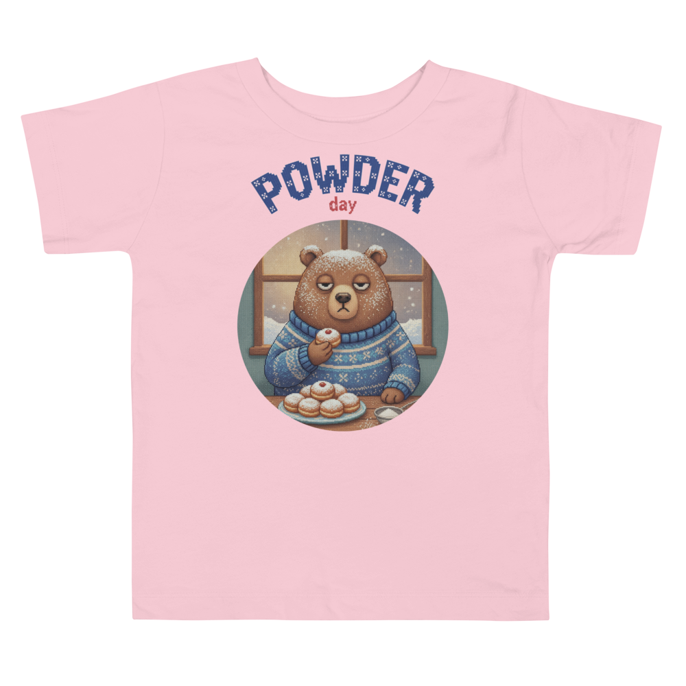 Powder Day Toddler Ugly Tee โ Light Pink flat
