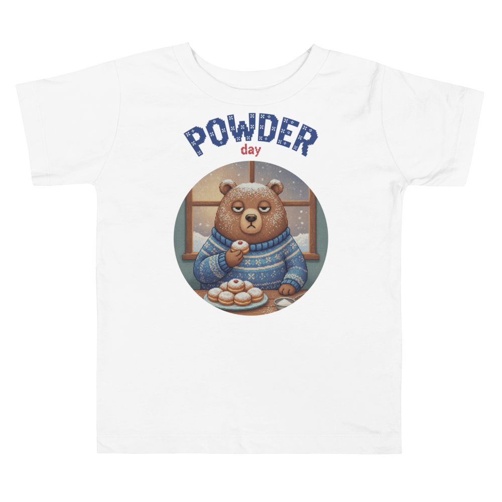Powder Day Toddler Ugly Tee โ Pure White flat