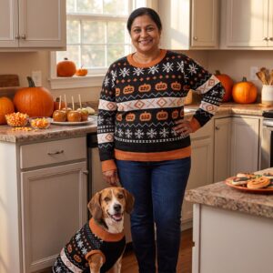 Plus size styling photo, Pumpkin Halloween Matching Set