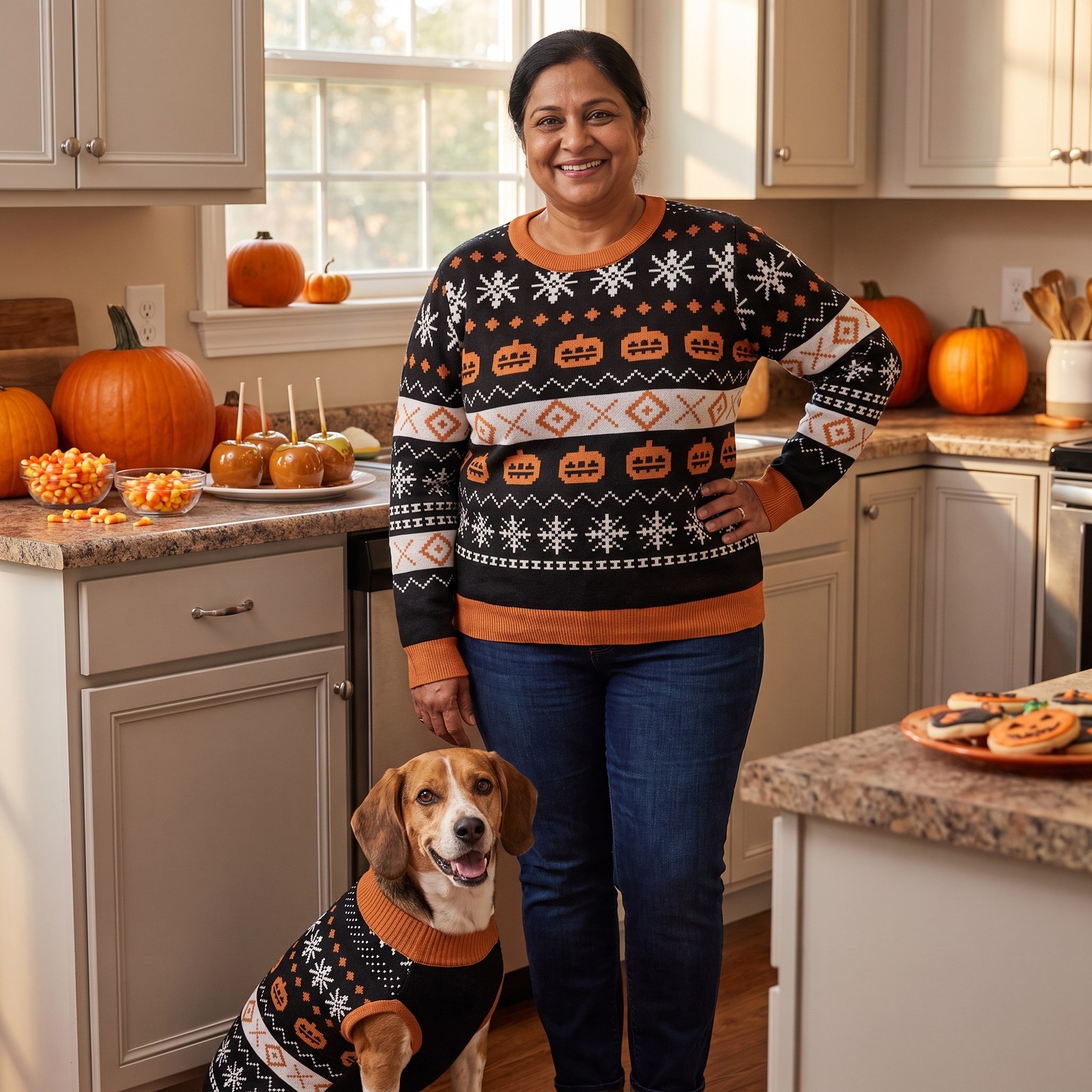 Plus size styling photo, Pumpkin Halloween Matching Set