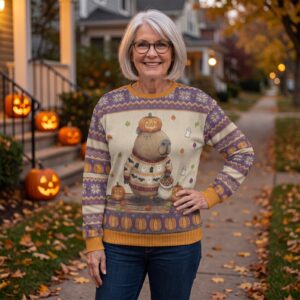Pumpkin Spice Capybara Vintage Halloween Sweatshirt for Women and Men