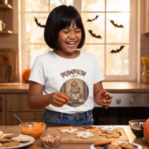 Pumpkin Spice Capybara Kids Halloween Shirt for Boys and Girls