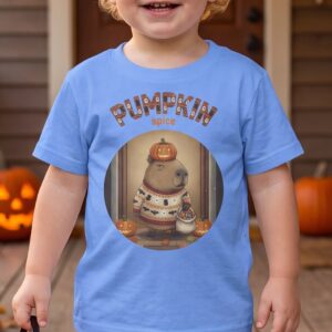 Pumpkin Spice Capybara Toddler Halloween Shirt