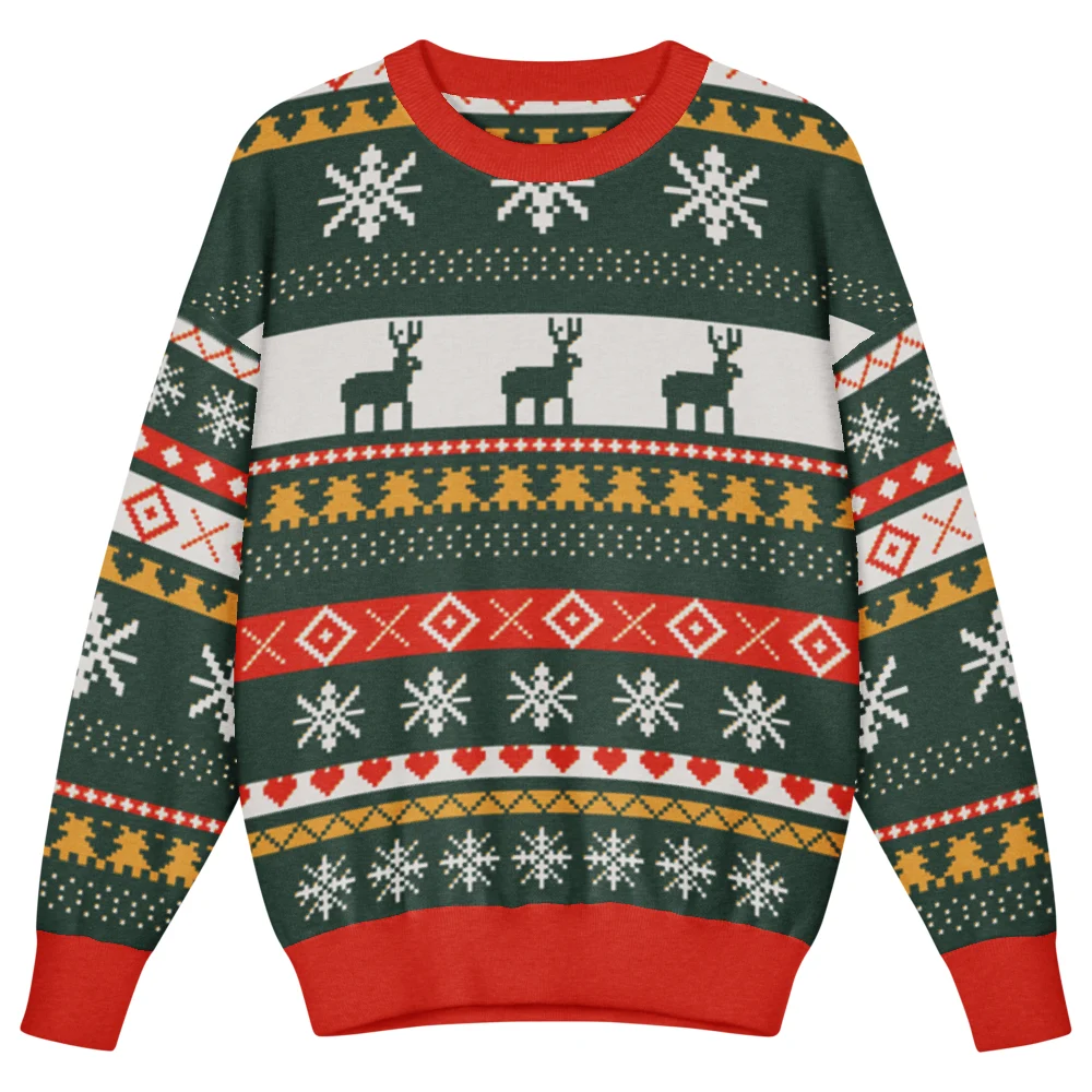 Reindeer kids knitted ugly Christmas sweater, 99 US dollars