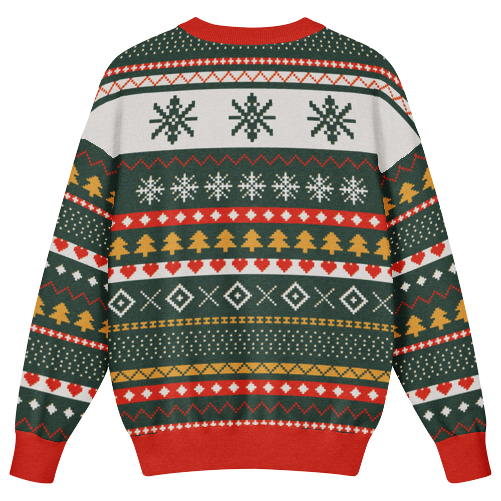 Reindeer Kids Ugly Christmas Sweater | Real Knit Fair Isle Crewneck back