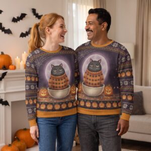 Styling photo, Scaredy Cat Matching Halloween Sweatshirts for Couples